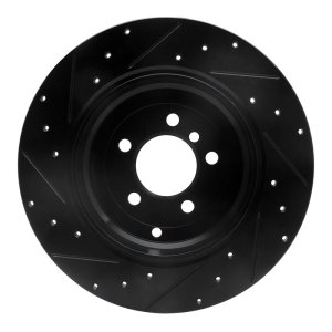 Land Rover Range Rover Brake Rotor (1) - Rear Right - R1 Concepts - Drilled & Slotted - Black - `03-`05